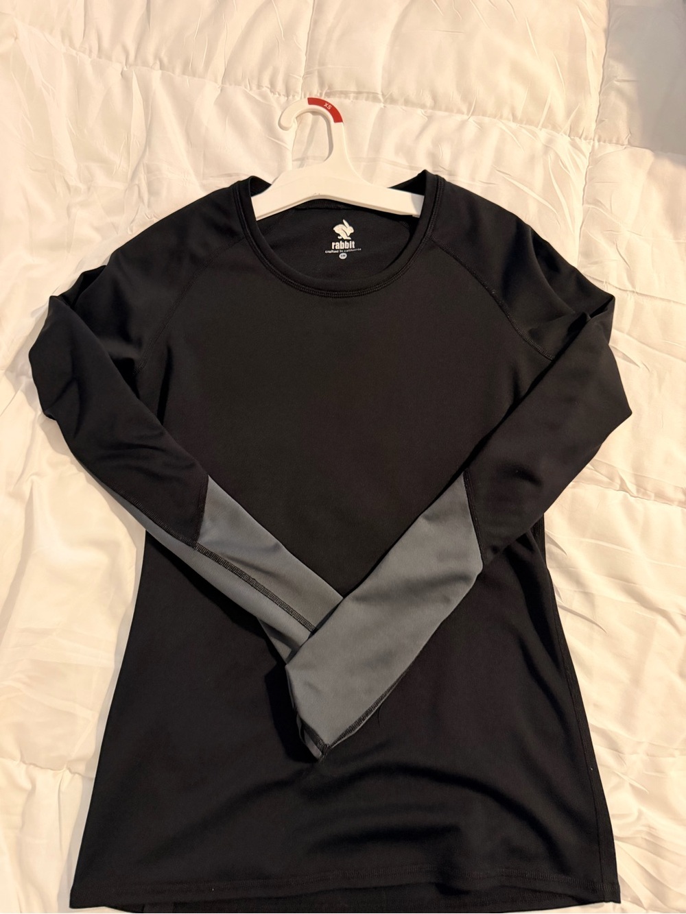 Rabbit Black Long-Sleeve Performance Tee with Gray Sleeve Panels